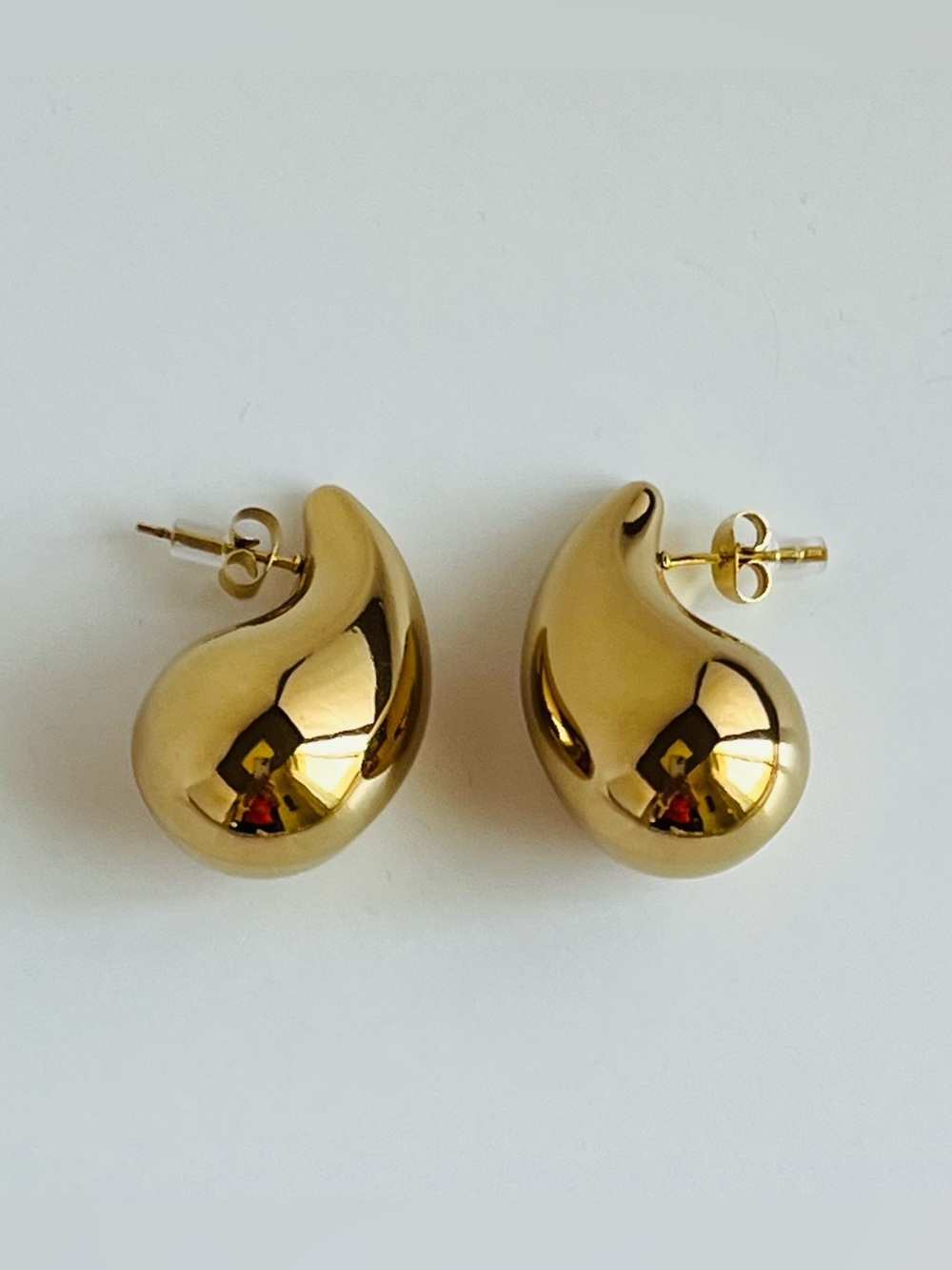 ADORNIA Tarnish Resistant 14K Gold-Plated Teardrop Sculptural Stud Earrings